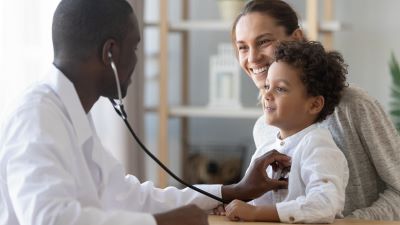 doctor with child image associated with the health blog